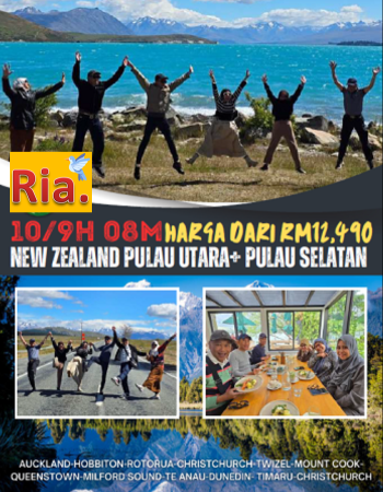 NEW ZEALAND PULAU UTARA + SELATAN 10/9H8M